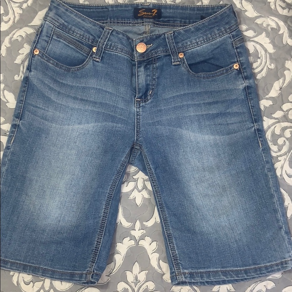 blue jean shorts